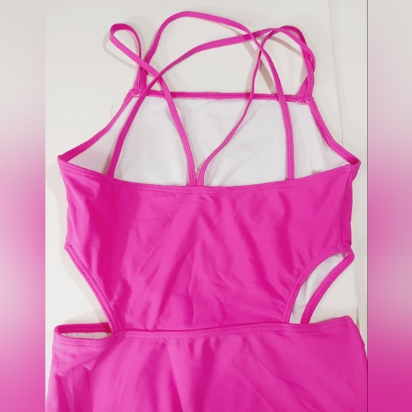 Vibrant Pink Cutout Swimsuit Girls Size #16 - Picture 2 of 5